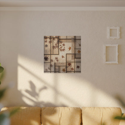Shoji Screen Japanese Pattern Canvas Art | Neutral Japandi Art