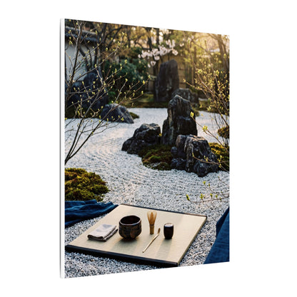 Zen Tea Ceremony in Golden Hour | Karesansui Canvas Art