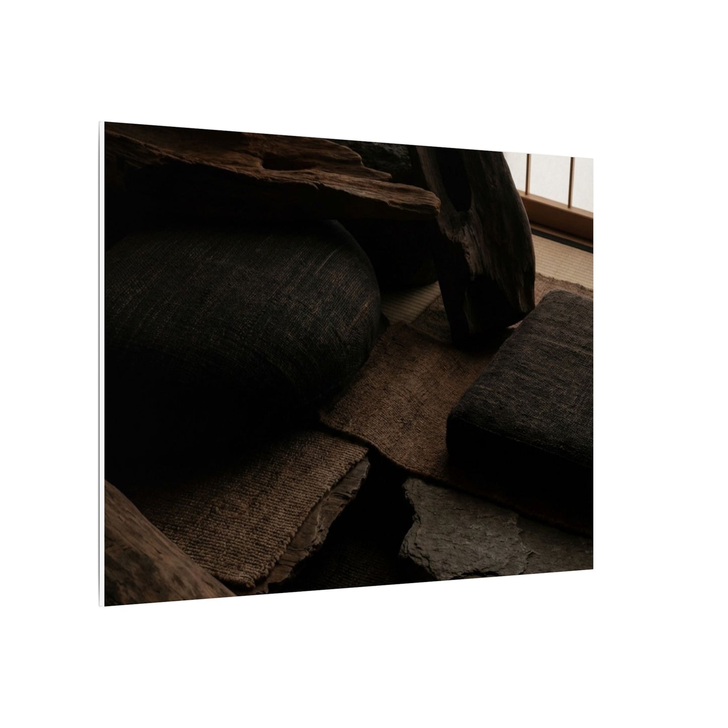 Dark Japandi Shadow Zen Canvas Art
