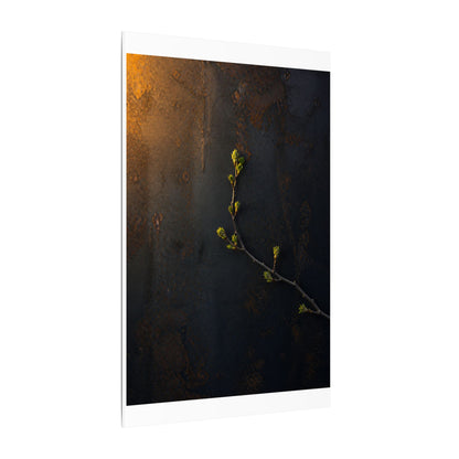 Dark Japandi Rust Patina in Golden Hour | Moody Minimal Canvas Art