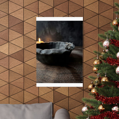Luxurious Ceramic Bowl Wall Art Print - Shadow Zen Dark Japandi