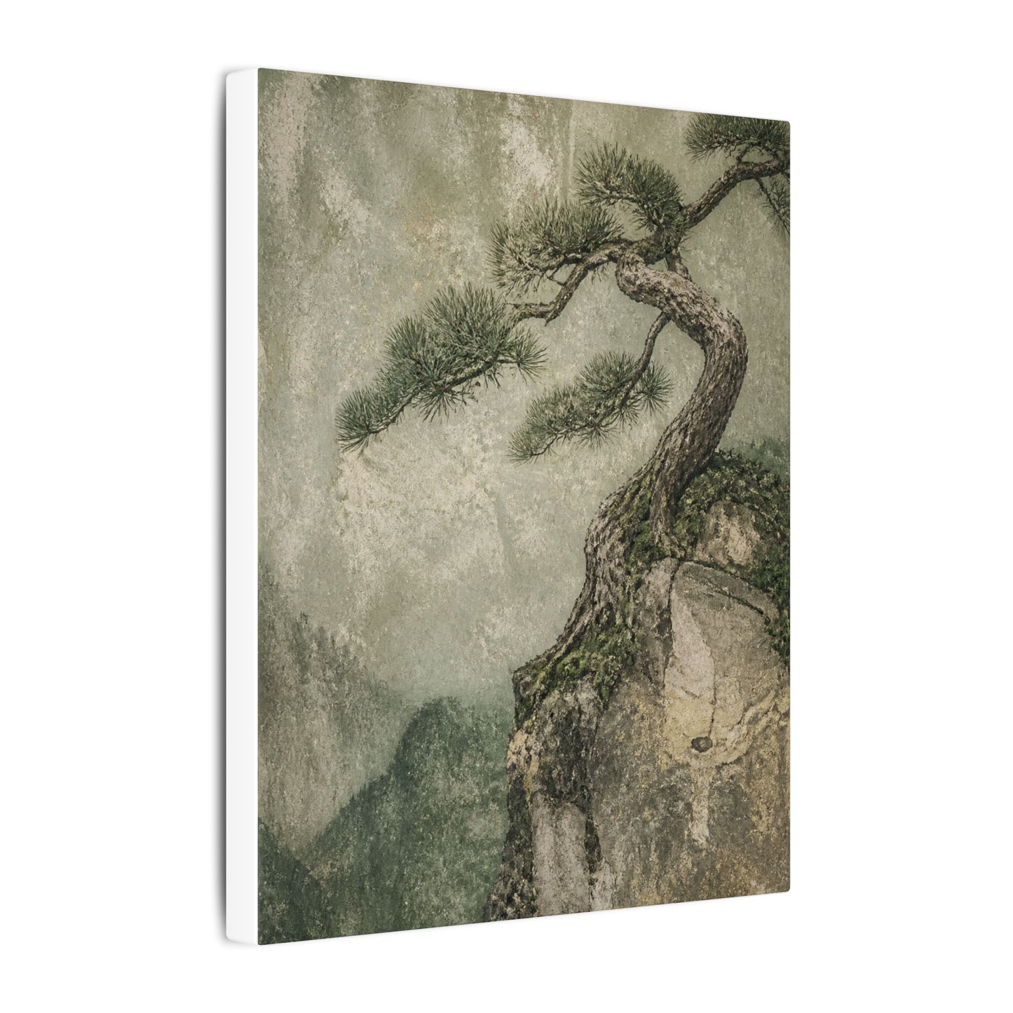 Fukinsei Pine Tree Canvas Art - Japandi Texture