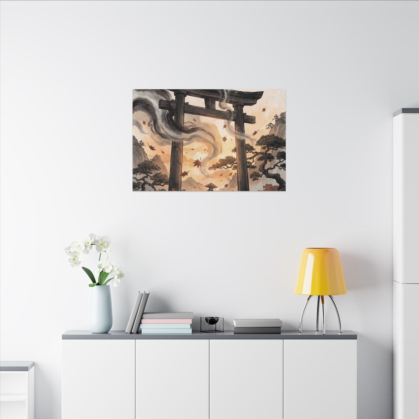 Torii Gate Ukiyo E Inspired Canvas Art | Serene Zen Art
