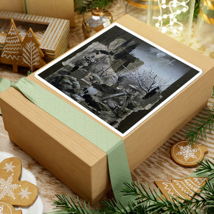 Moonlit Garden Sticker | Winter Dark Japandi Dark Texture Art