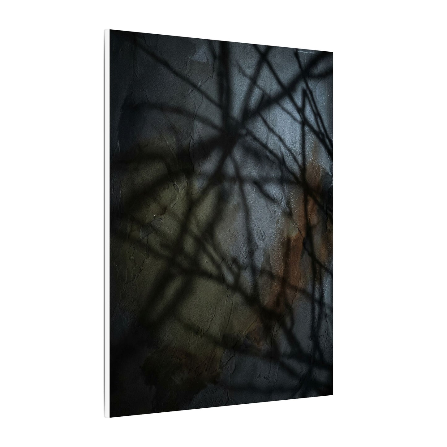 Shadow Play Dark Texture Canvas Art | Sophisticated Dark Japandi Art