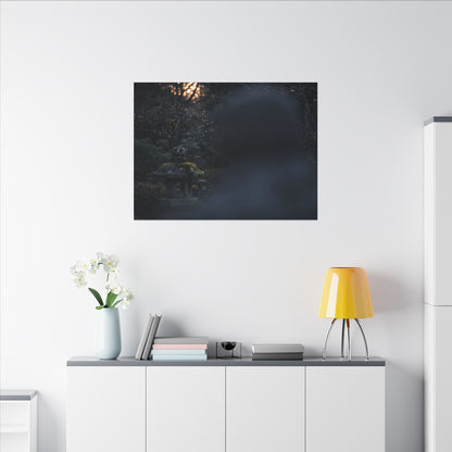 Spring Stone Lantern Moody Minimal Canvas Art | Bold Decor