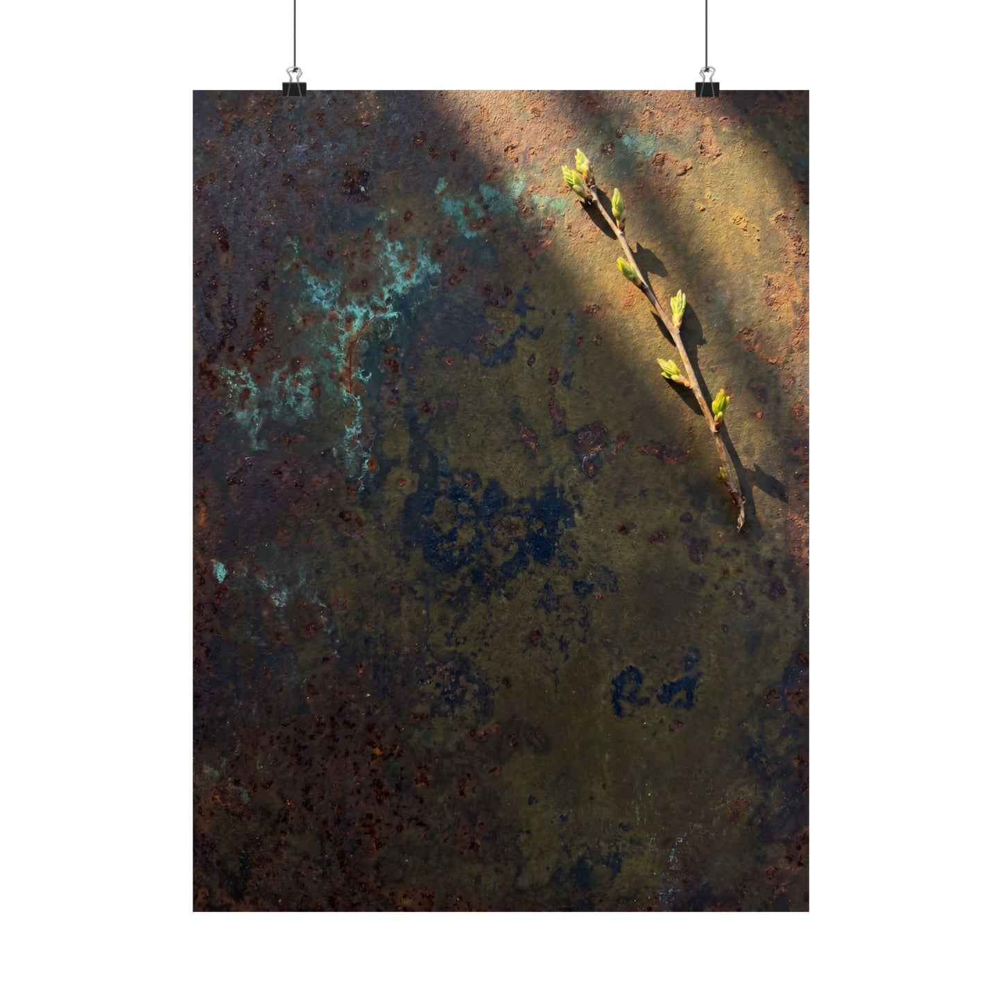 Rust Patina Spring Wall Art Print | Dark Japandi Luxurious Design