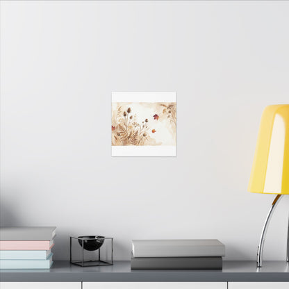 Dried Flowers Canvas Art | Autumn Japandi Watercolor Art