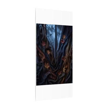 Silk Drape Canvas Art | Autumn Dark Japandi Moody Minimal Art