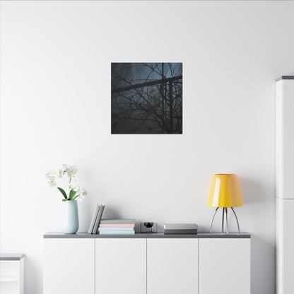 Moonlight Shadow Play Canvas Art - Dark Japandi Shibui