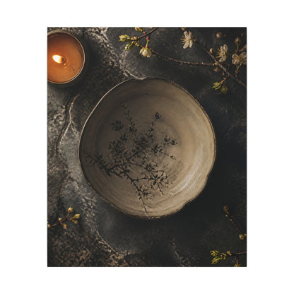 Ceramic Bowl Spring Canvas Art | Japandi Earthy Design