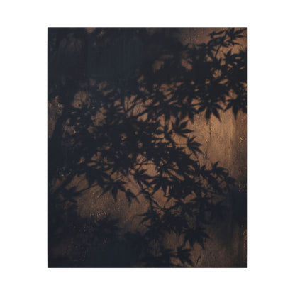 Shadow Play Autumn Canvas Art | Dark Japandi Atmospheric Design