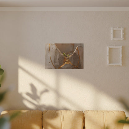 Golden Hour Broken Pottery Canvas Art - Japandi Kanso