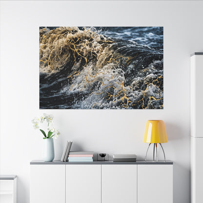 Ocean Wave Winter Canvas Art | Kintsugi Artful Design