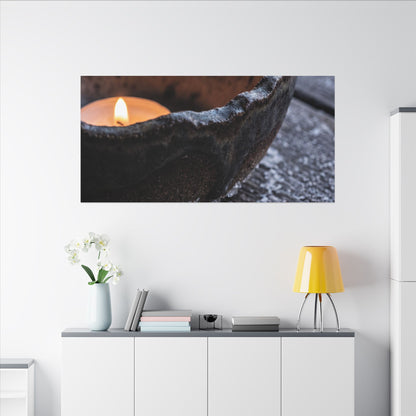 Atmospheric Ceramic Bowl Canvas Art - Moody Minimal Dark Japandi