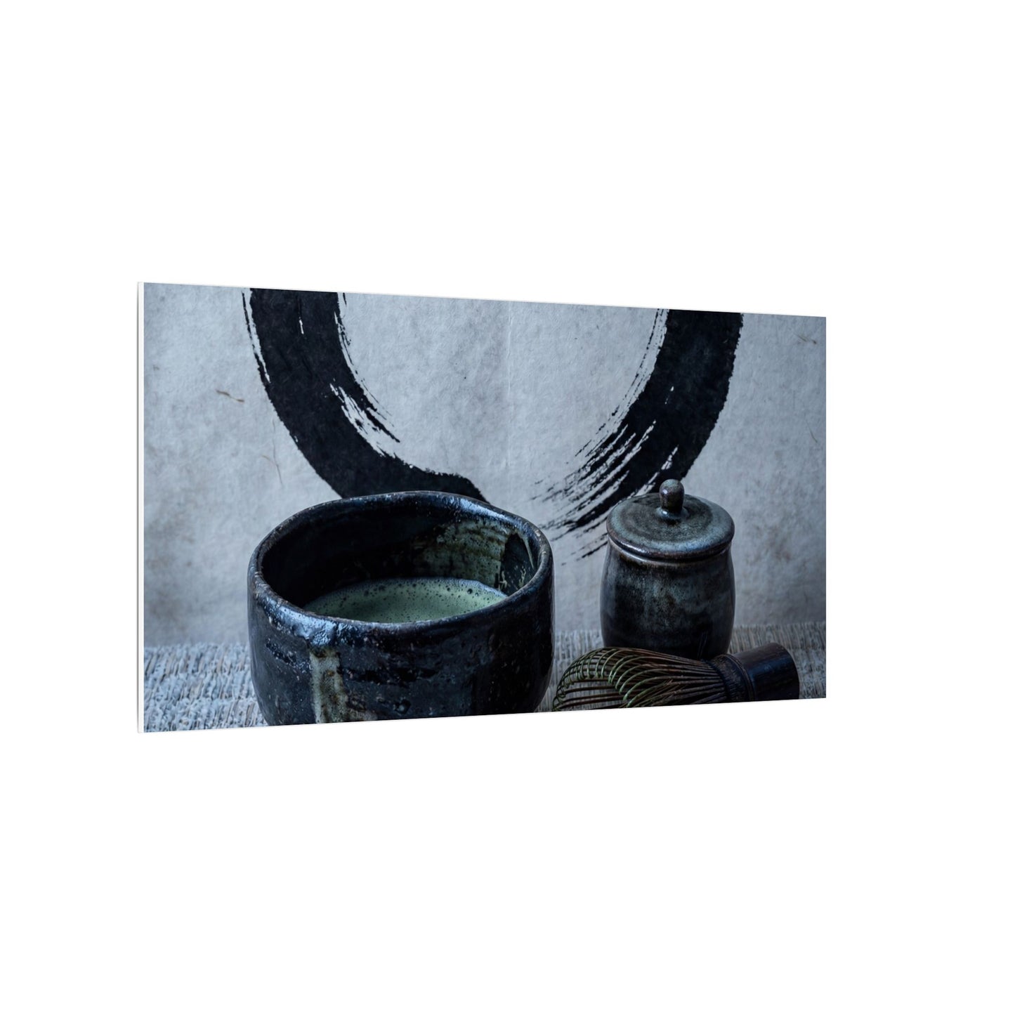 Tea Ceremony Canvas Art | Winter Zen Enso Art