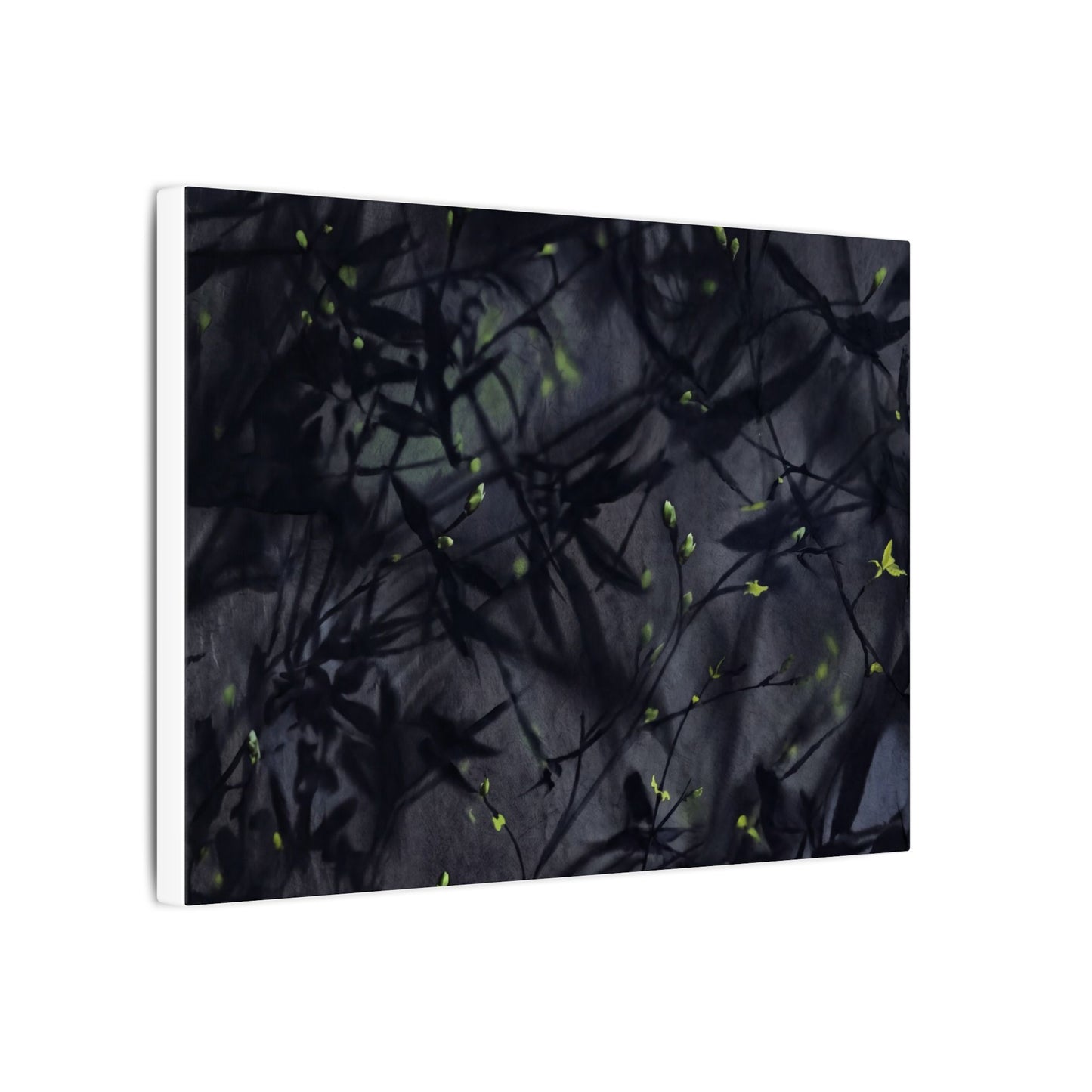 Shadow Play Spring Canvas Art | Dark Japandi Atmospheric Design