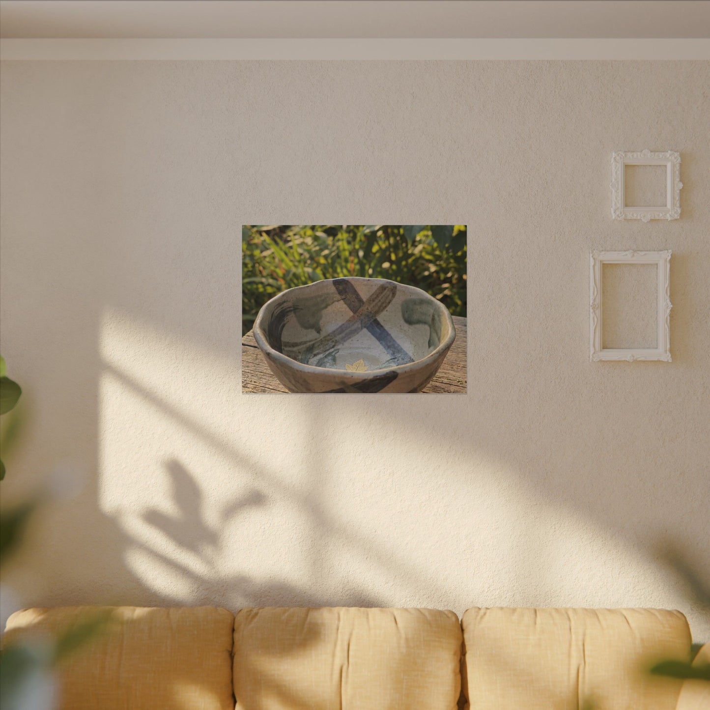 Earthy Ceramic Bowl Canvas Art - Japanese Pattern Japandi