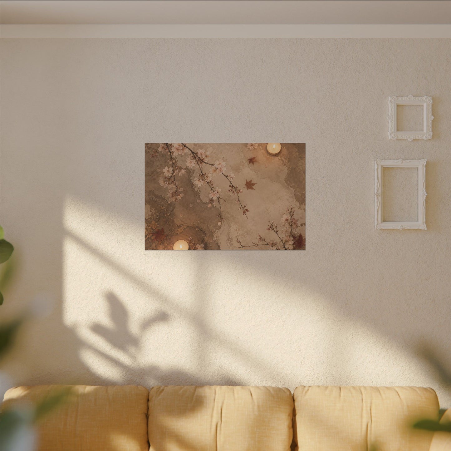 Cherry Blossom Canvas Art | Autumn Japandi Japanese Pattern Art