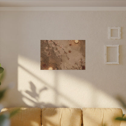 Cherry Blossom Canvas Art | Autumn Japandi Japanese Pattern Art