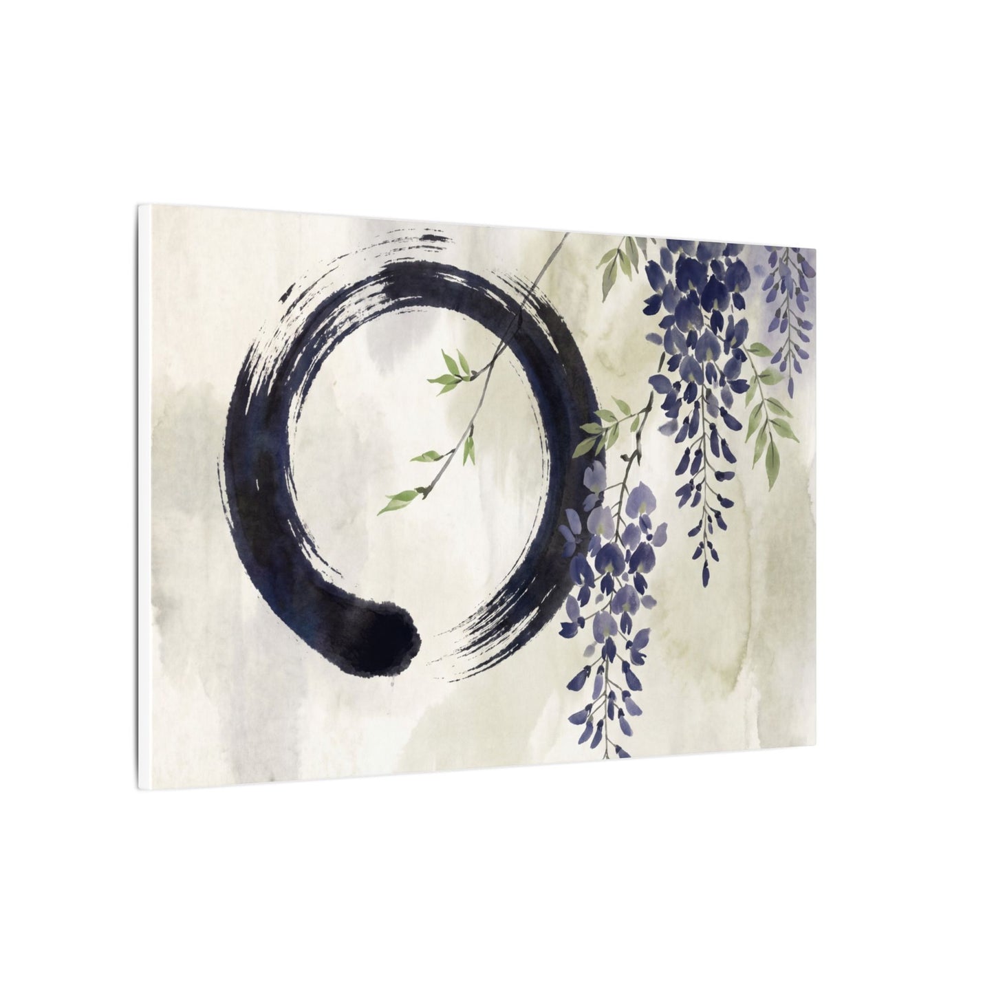 Wisteria Enso Canvas Art | Serene Zen Art