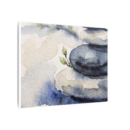 River Stones Watercolor Canvas Art | Cozy Japandi Art