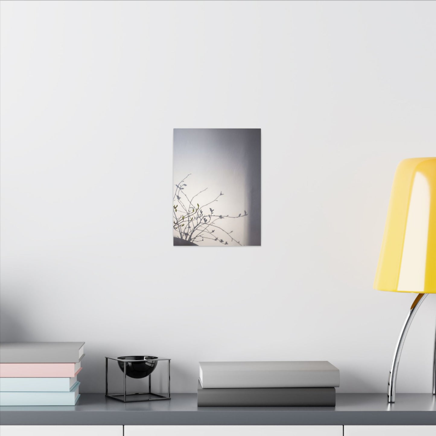 Japandi Shadow Play in Dawn | Japanese Pattern Canvas Art