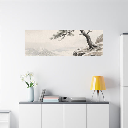 Seijaku Pine Tree Canvas Art - Japandi Japanese Pattern