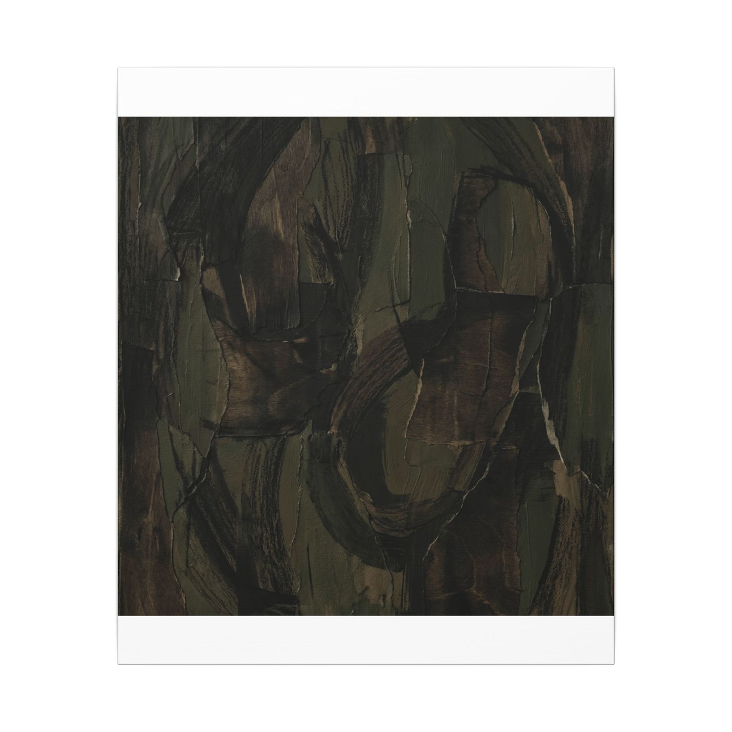 Mixed Media Dark Japandi Textured Canvas Art