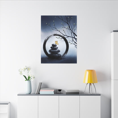 River Stones Spring Canvas Art | Zen Peaceful Design
