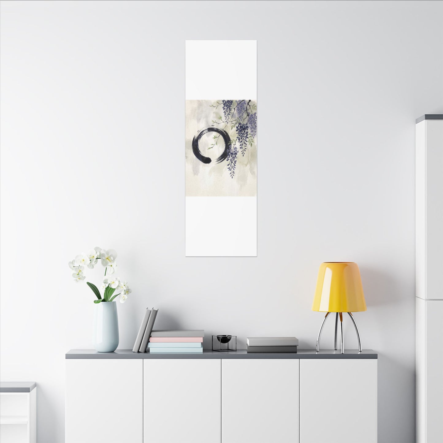 Wisteria Enso Canvas Art | Serene Zen Art
