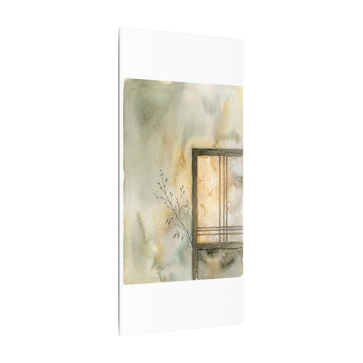 Ma Shoji Screen Canvas Art - Japandi Watercolor