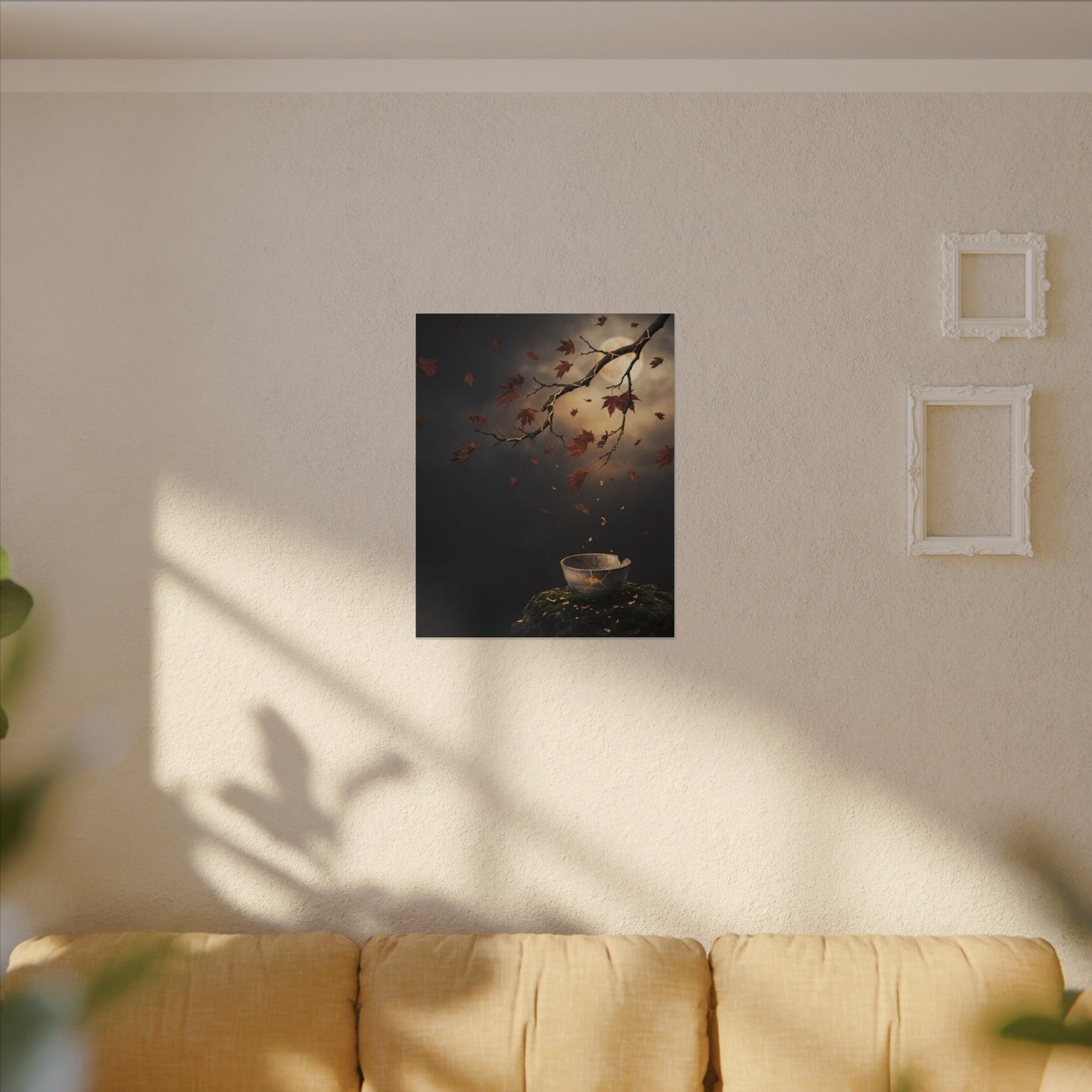 Moonlit Garden Gold Repair Canvas Art | Beautiful Kintsugi Art