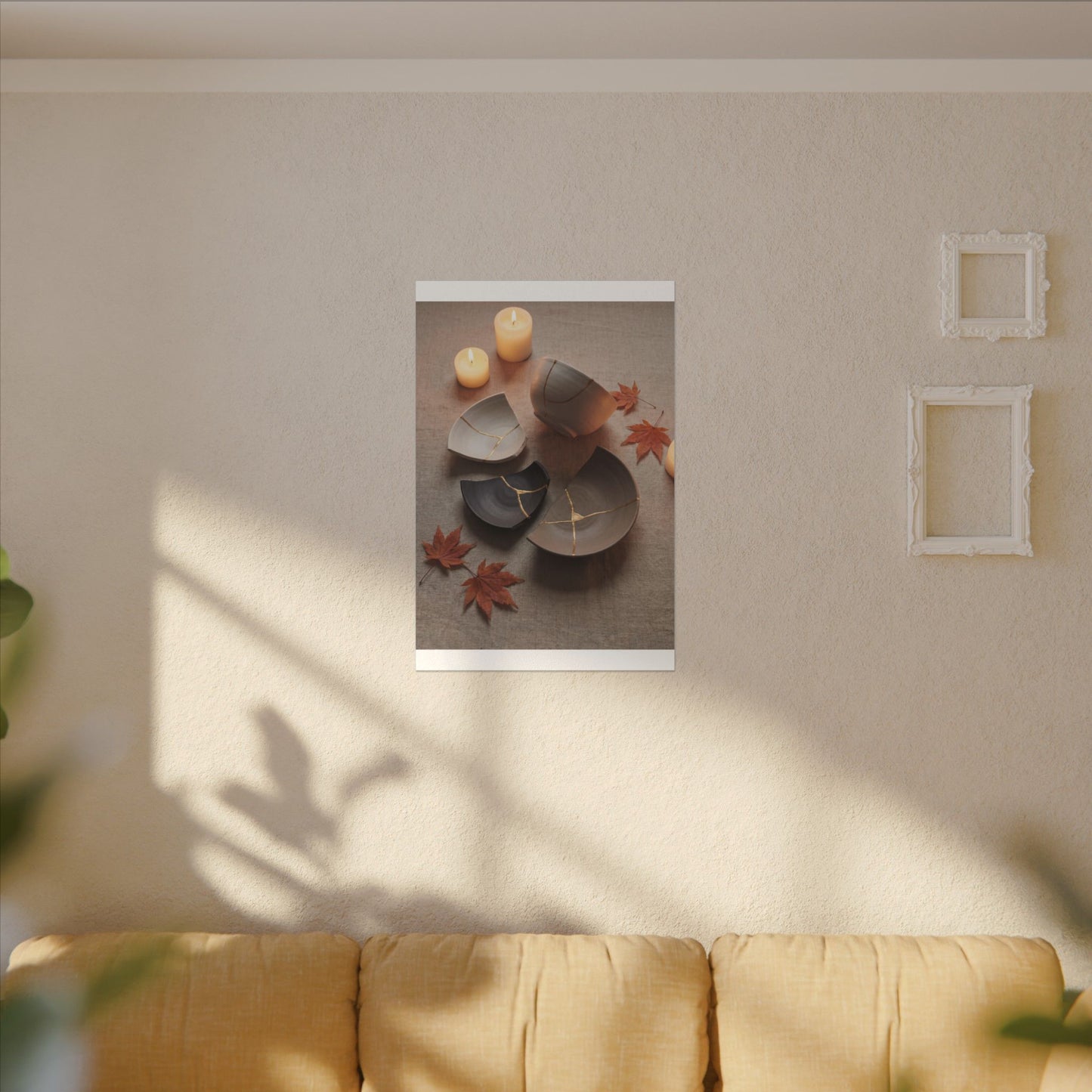 Candlelight Broken Pottery Canvas Art - Japandi Ma