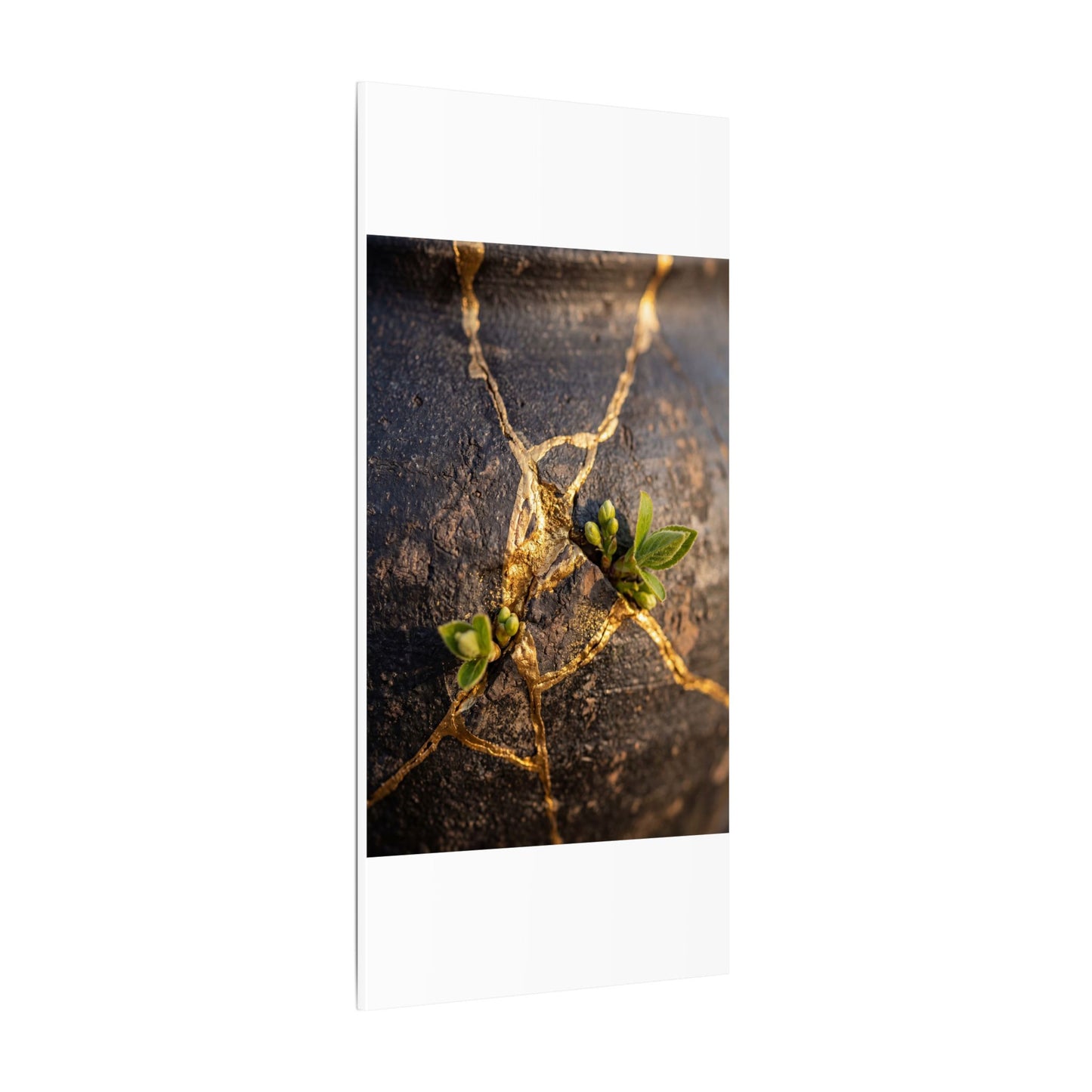 Rust Patina Gold Repair Canvas Art | Resilient Kintsugi Art