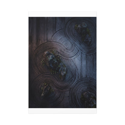 Spring Rock Garden Charcoal Ink Canvas Art | Bold Decor