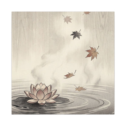 Lotus Flower Canvas Art | Autumn Zen Ukiyo E Inspired Art