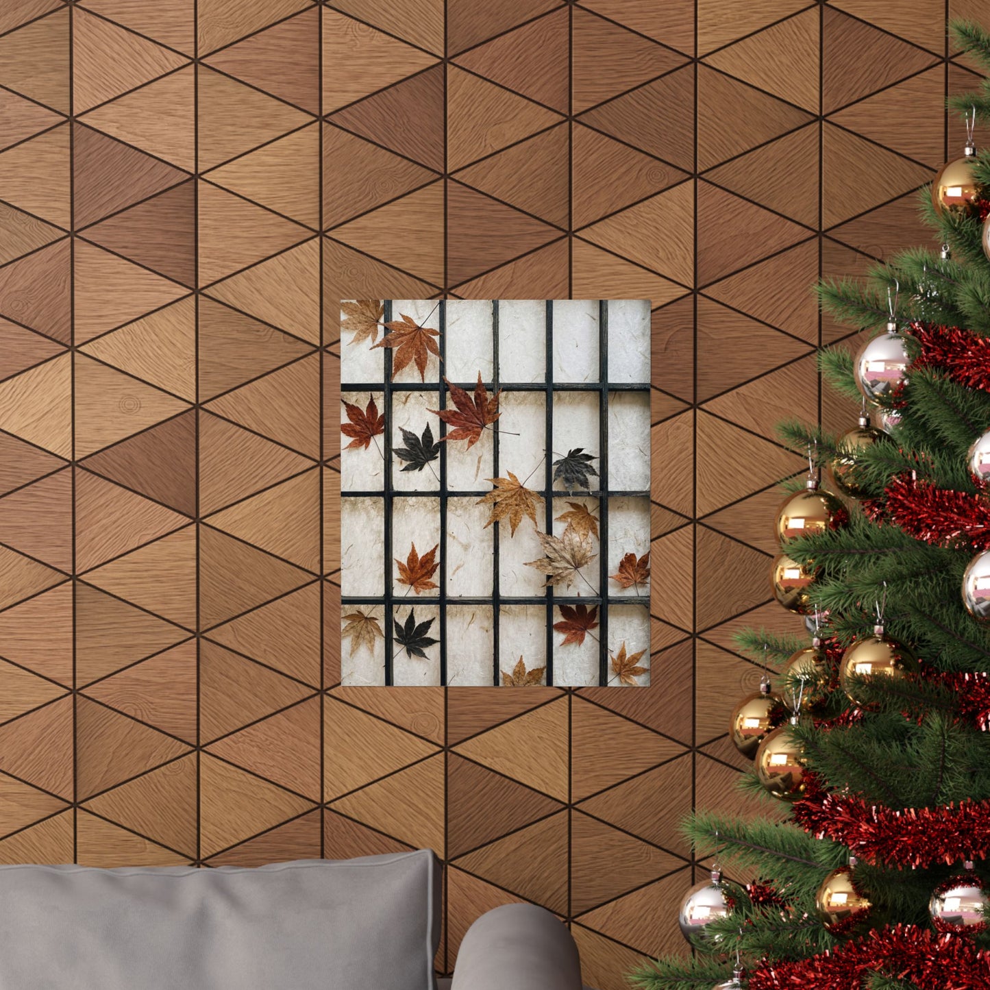 Shoji Screen Texture Wall Art Print | Elegant Japandi Art