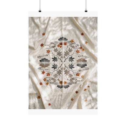 Warm Silk Drape Wall Art Print - Japanese Pattern Japandi