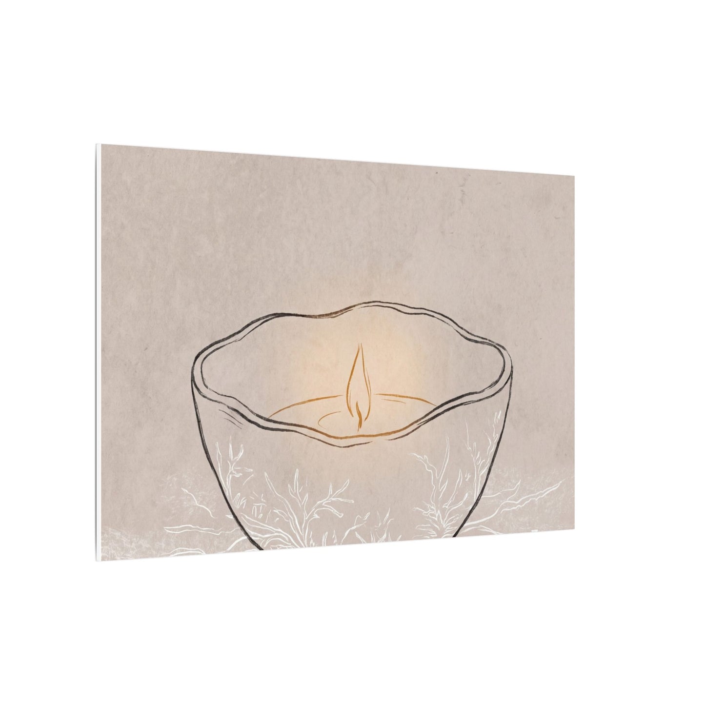 Ceramic Bowl Minimal Line Canvas Art | Neutral Japandi Art