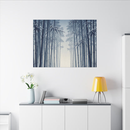 Bamboo Grove Canvas Art | Winter Zen Ukiyo E Inspired Art