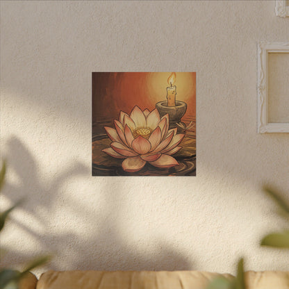 Lotus Flower Summer Canvas Art | Zen Contemplative Design