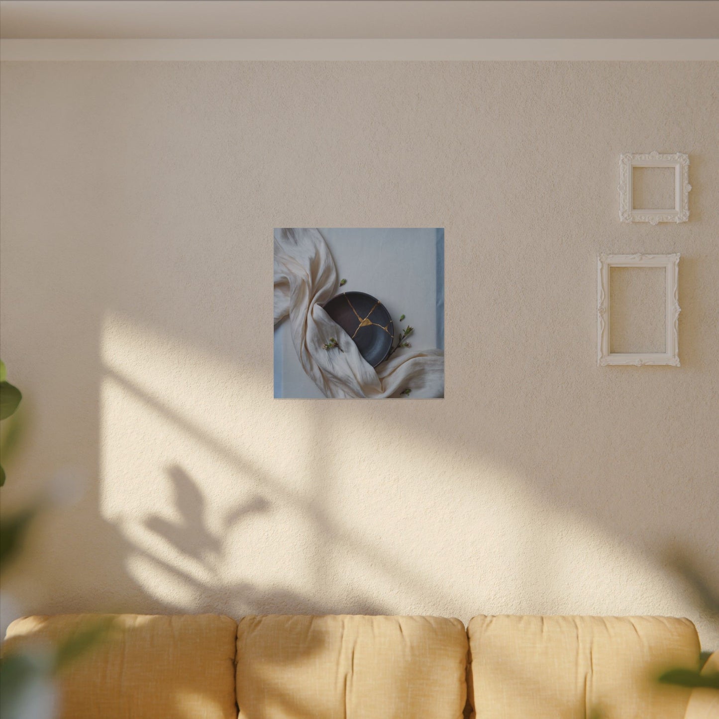 Ma Silk Drape Canvas Art - Kintsugi Gold Repair