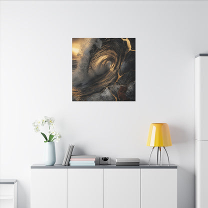 Kanso Ocean Wave Canvas Art - Kintsugi Gold Vein