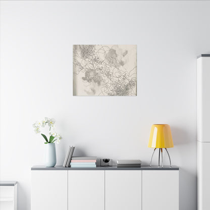 Summer Shadow Play Minimal Line Canvas Art | Earthy Decor