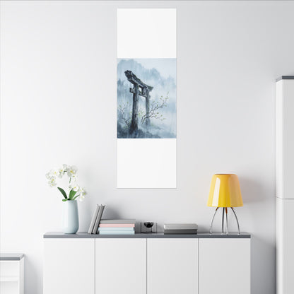 Torii Gate Canvas Art | Spring Zen Sumi E Art