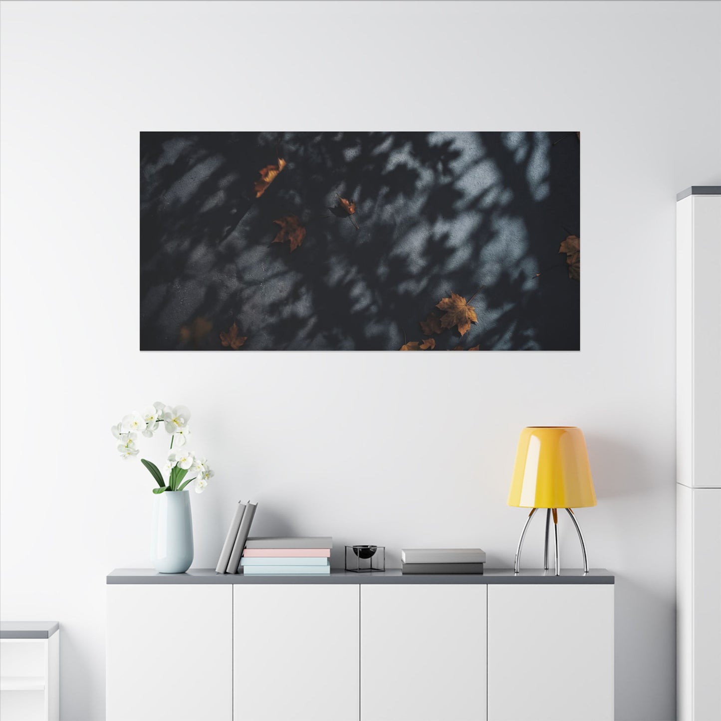 Autumn Shadow Play Shadow Zen Canvas Art | Atmospheric Decor