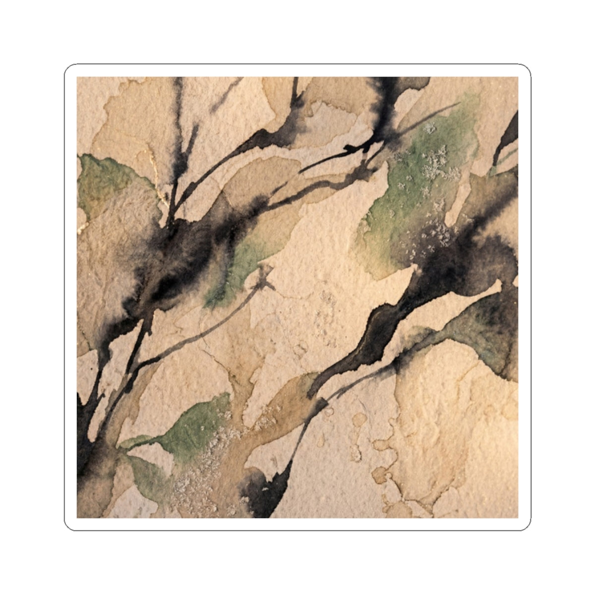 Shadow Play Winter Sticker | Japandi Warm Design Art Print