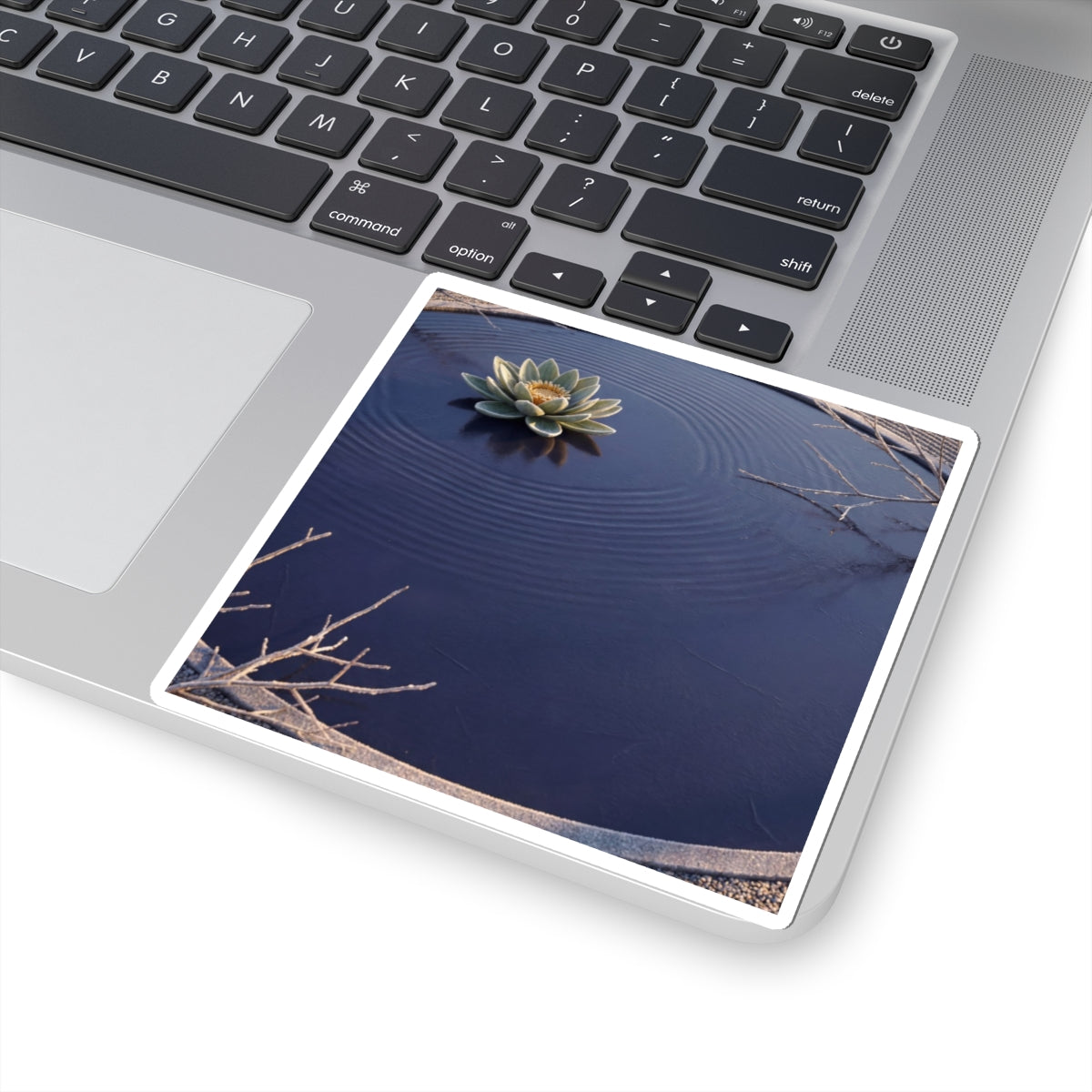 Lotus Flower Sticker | Winter Zen Karesansui Art Art Print