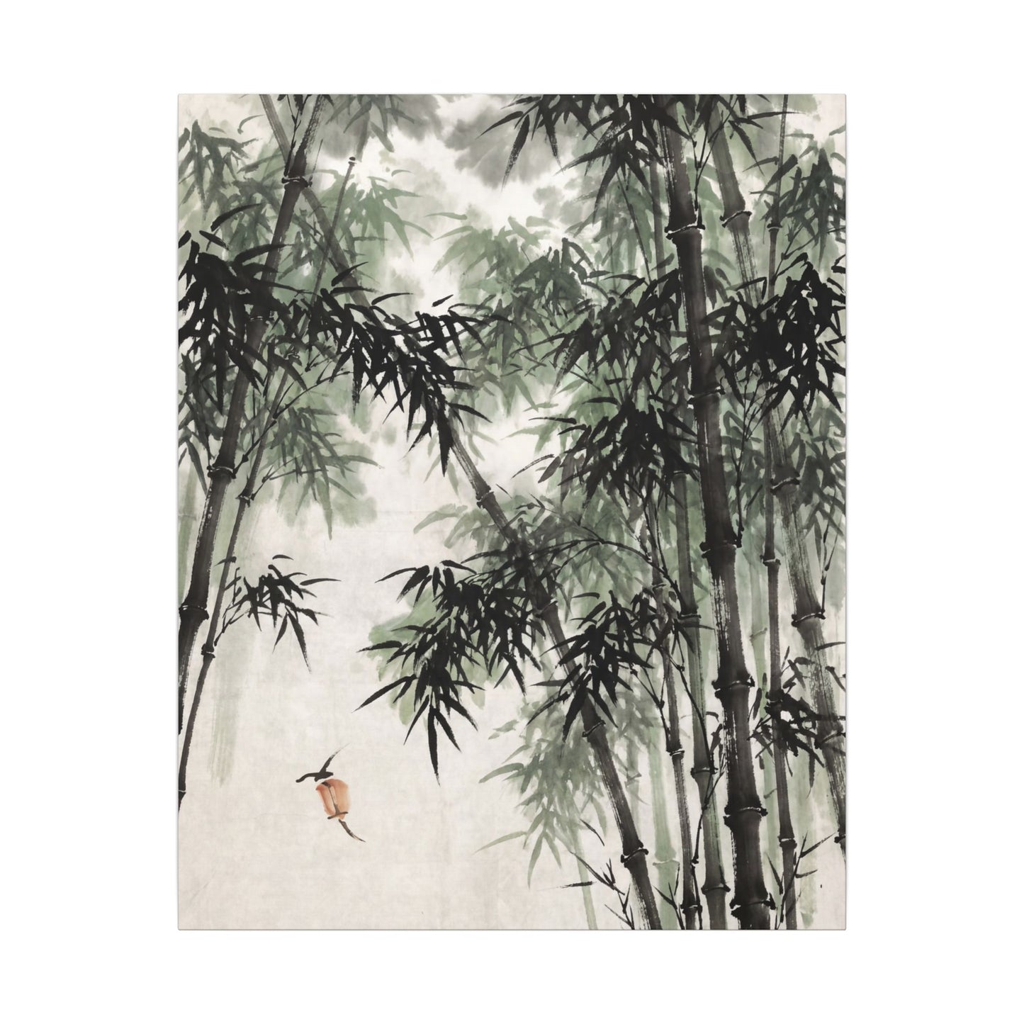 Zen Bamboo Grove in Overcast | Sumi E Canvas Art